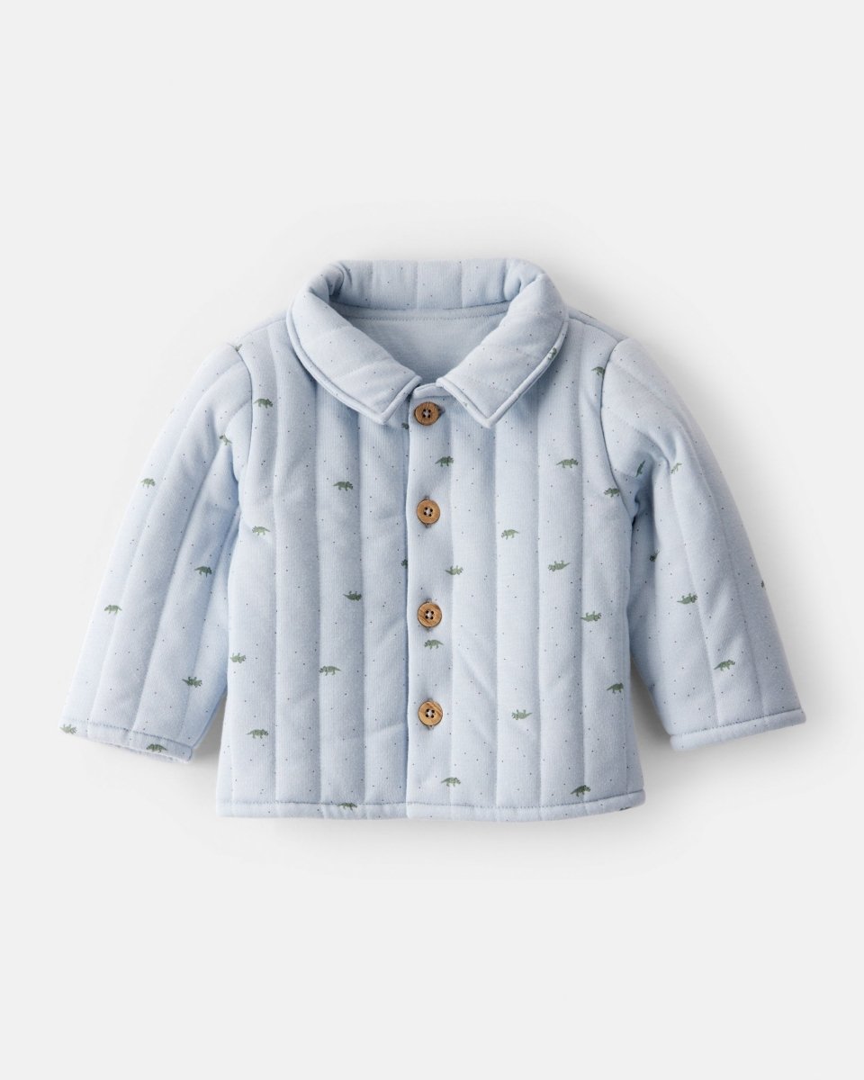 Chaqueta acolchada azul con lunares