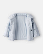 Chaqueta acolchada azul con lunares