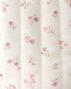 Chaqueta acolchada marfil con estampado floral