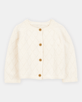 Chaqueta de punto con botones color marfil