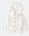 Chaqueta de punto con capucha, diseño oso