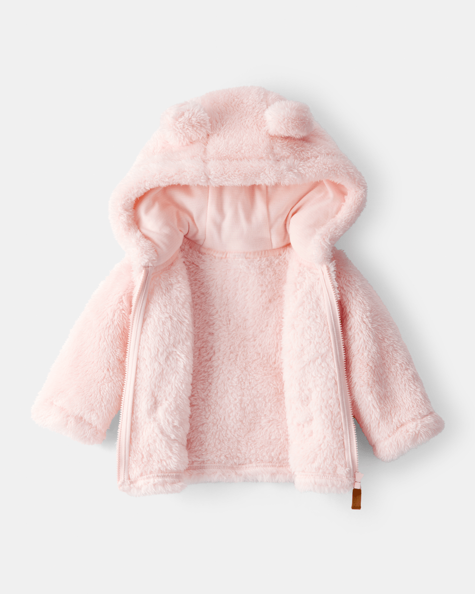 Chaqueta de sherpa rosa
