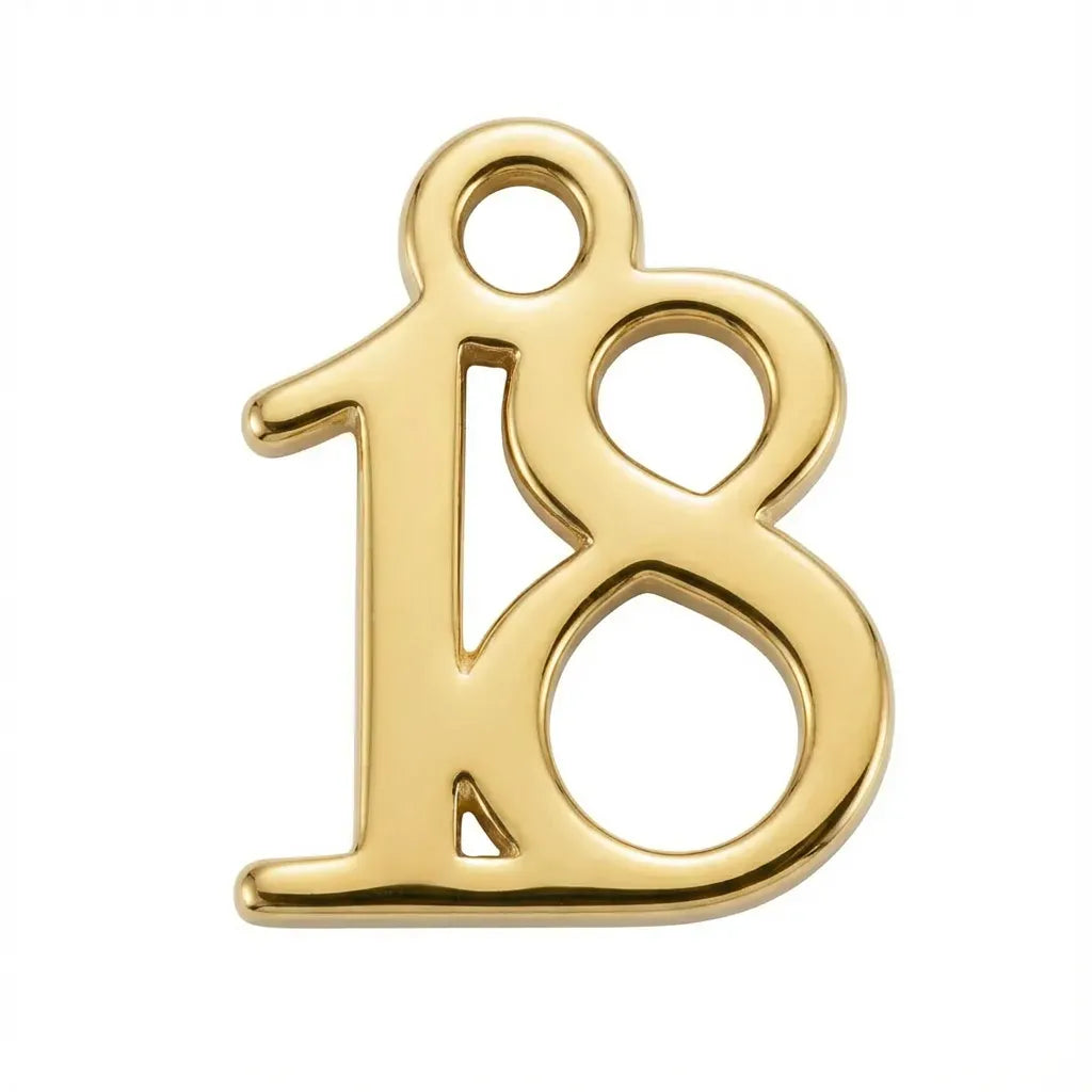 Gold Age Number Symbol Charm
