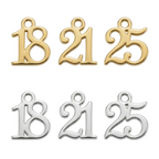Gold Age Number Symbol Charm
