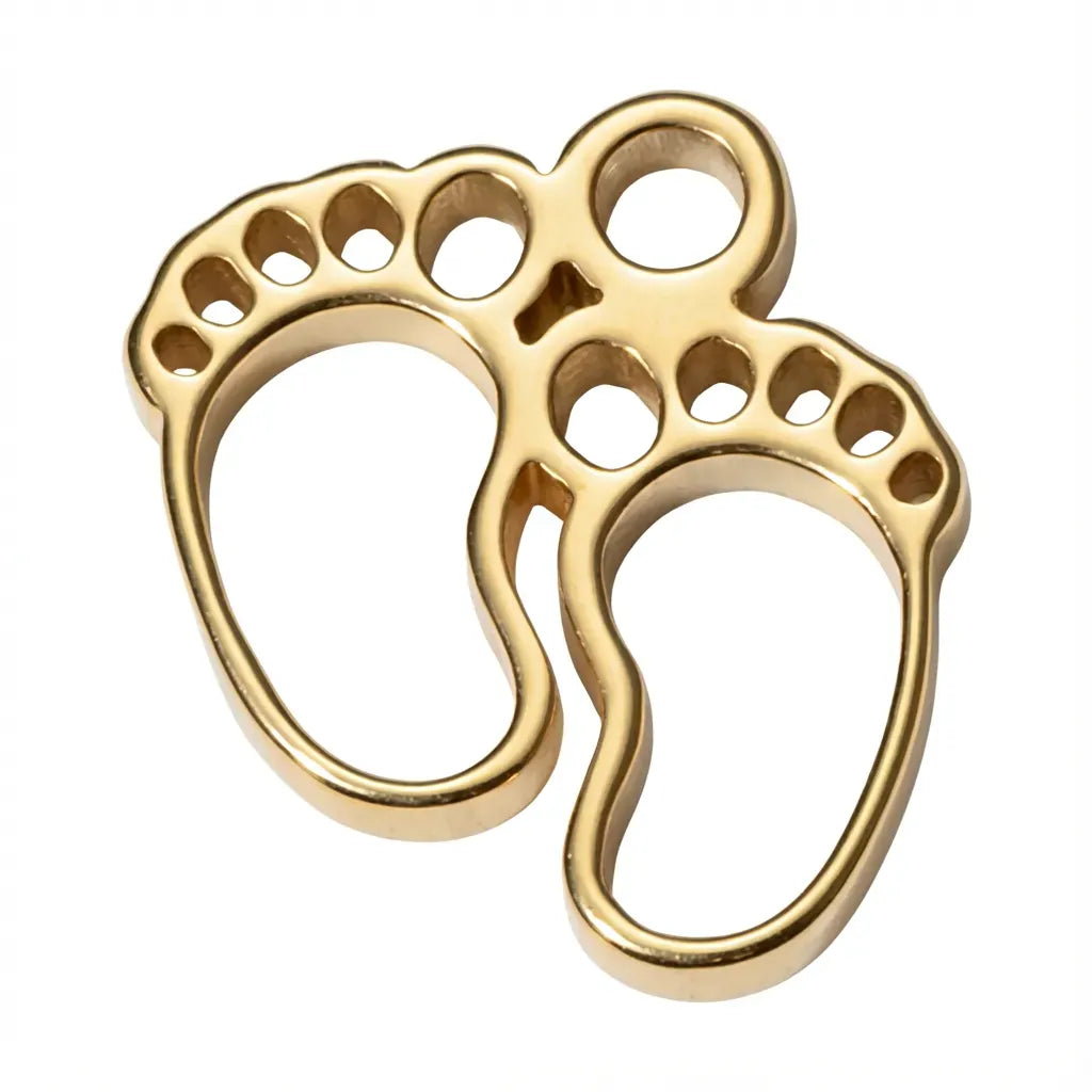 Gold Baby Feet Symbol Charm