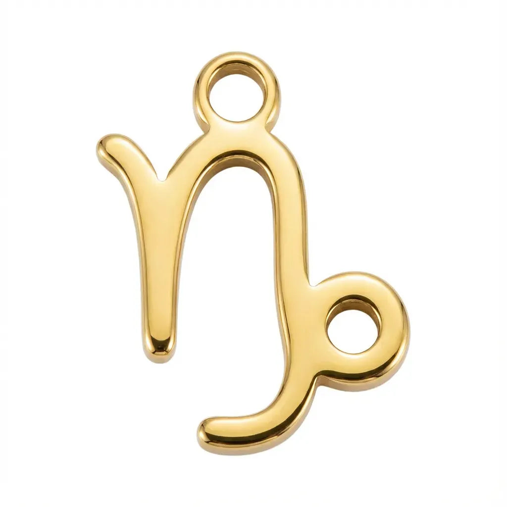 Gold Capricorn Zodiac Charm