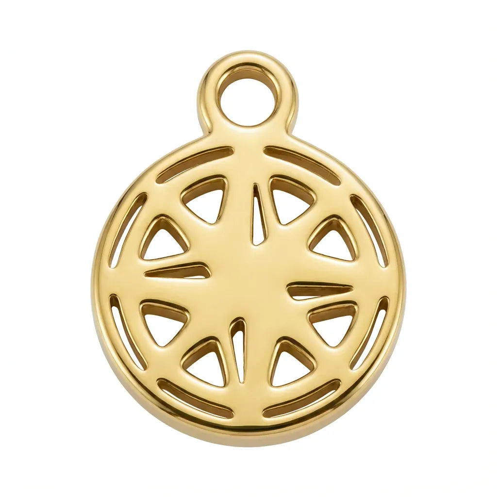Gold Compass Symbol Charm
