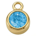 December Blue Zircon - Gold Pendant