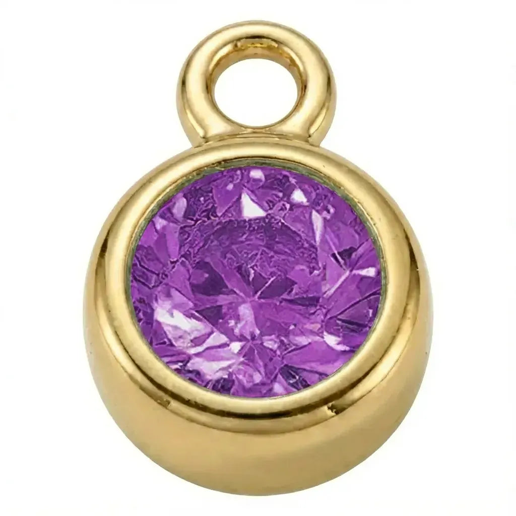 February Amethyst - Gold Pendant