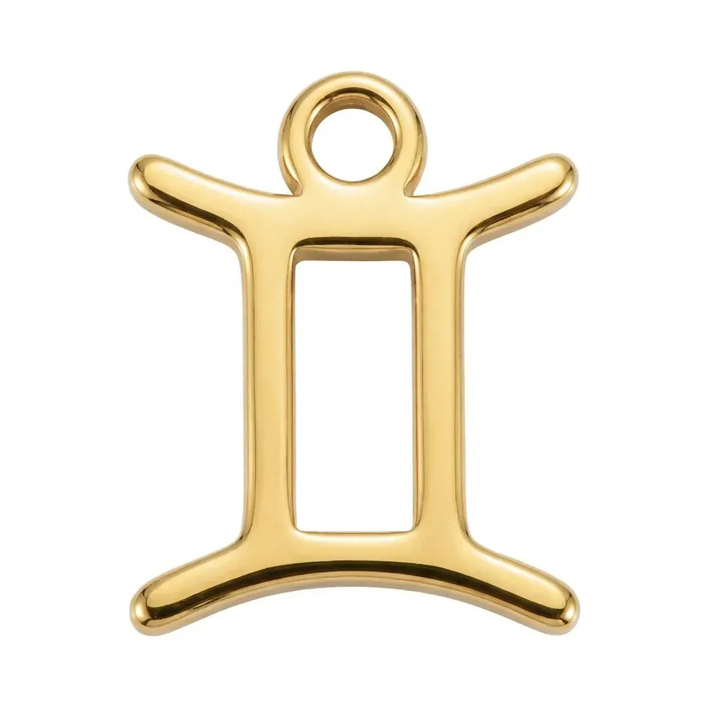 Gold Gemini Zodiac Charm