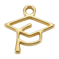 Gold Graduation Cap Symbol Charm