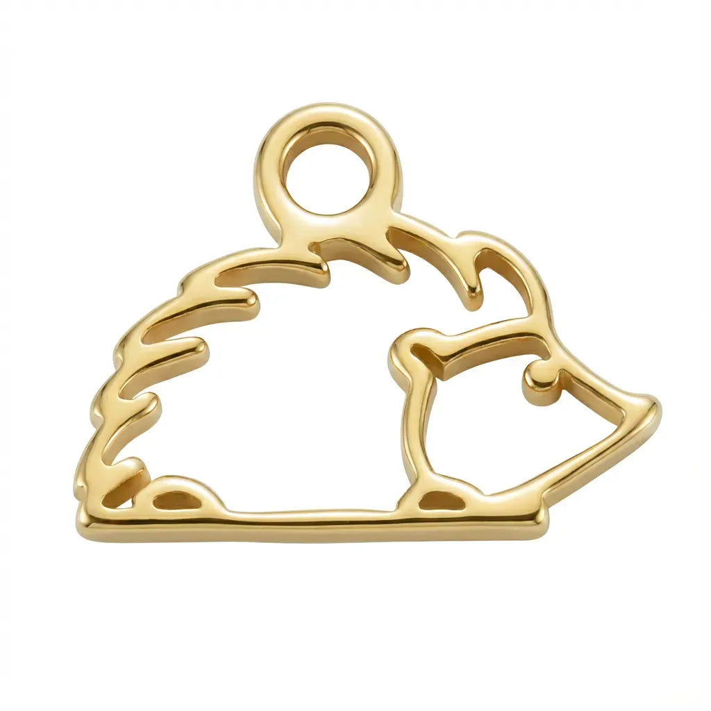Amuleto de erizo dorado para niños