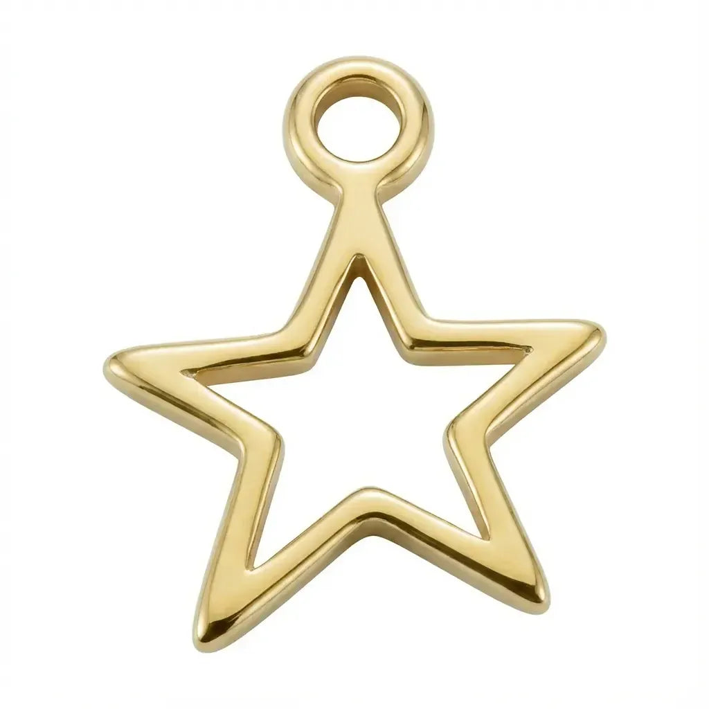 Gold Hollow Star Symbol Charm