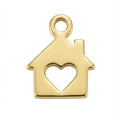Gold House & Heart Symbol Home Charm