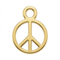 Gold Peace Symbol Charm