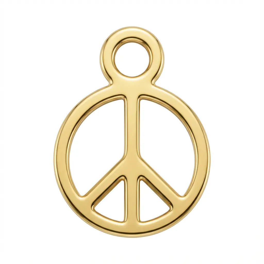 Gold Peace Symbol Charm