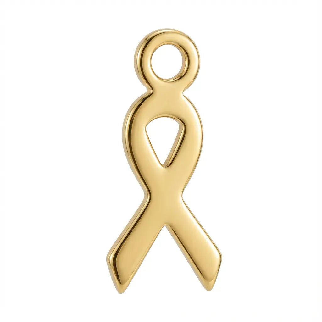 Gold Ribbon Symbol Charm