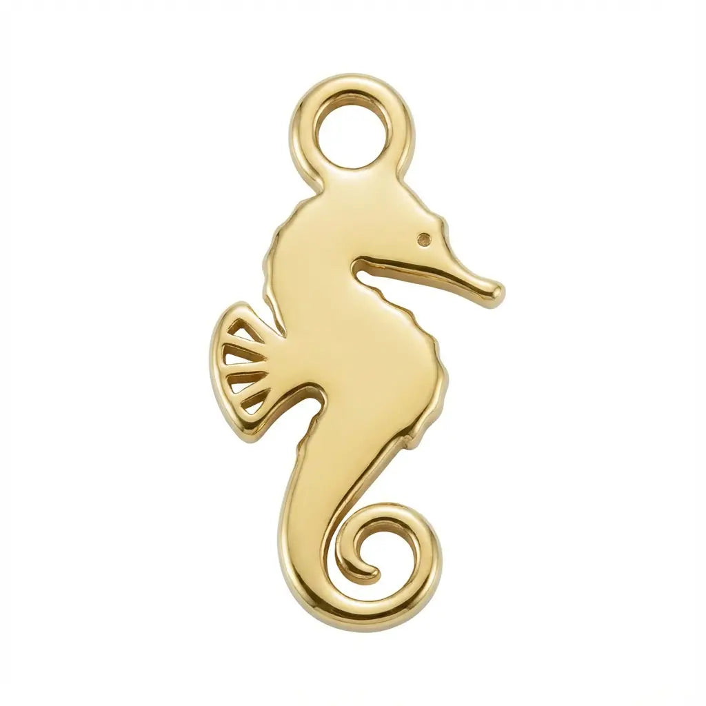 Gold Seahorse Animal Kids Charm