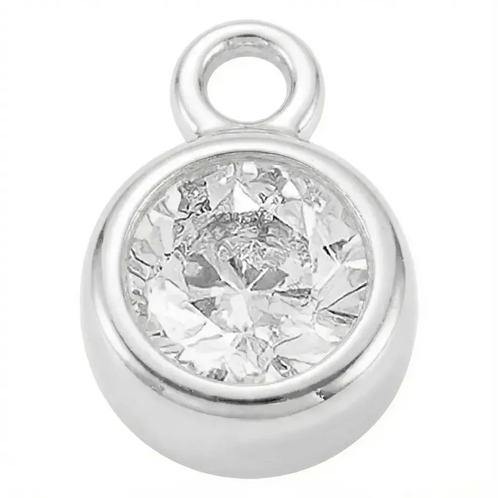 April Crystal - Silver Pendant