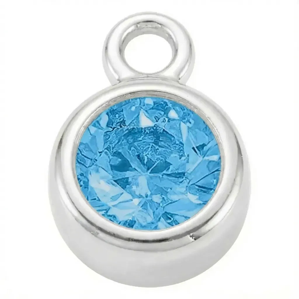 December Blue Zircon - Silver Pendant
