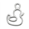 Silver Duck Symbol Animal Charm