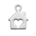 Silver House & Heart Symbol Home Charm