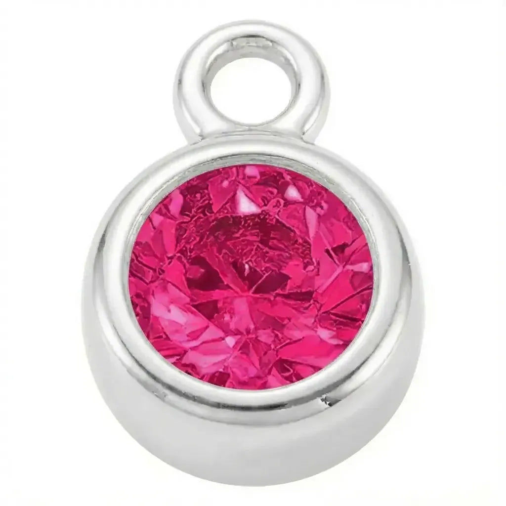 July Ruby - Silver Pendant