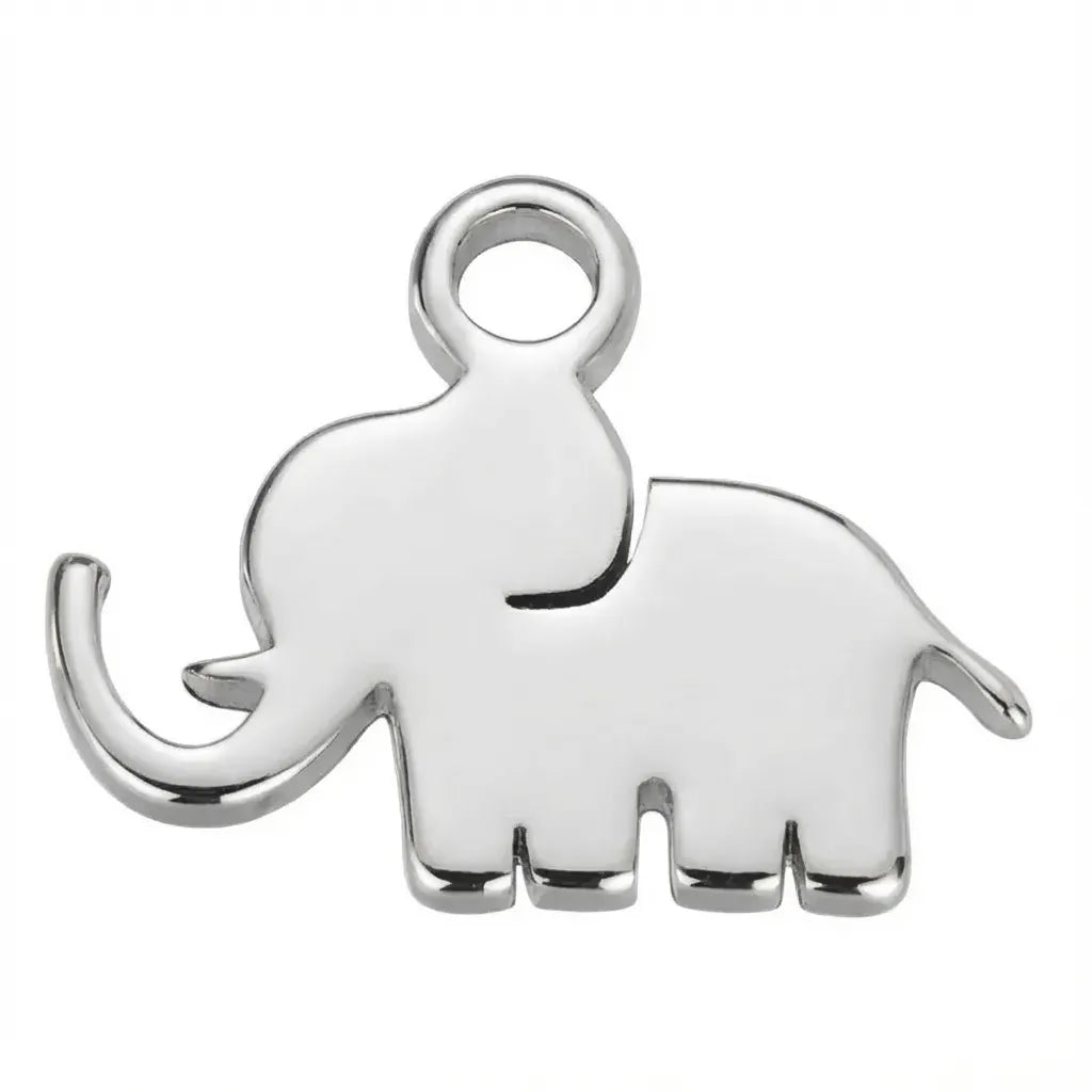Silver Lucky Elephant Animal Symbol Charm