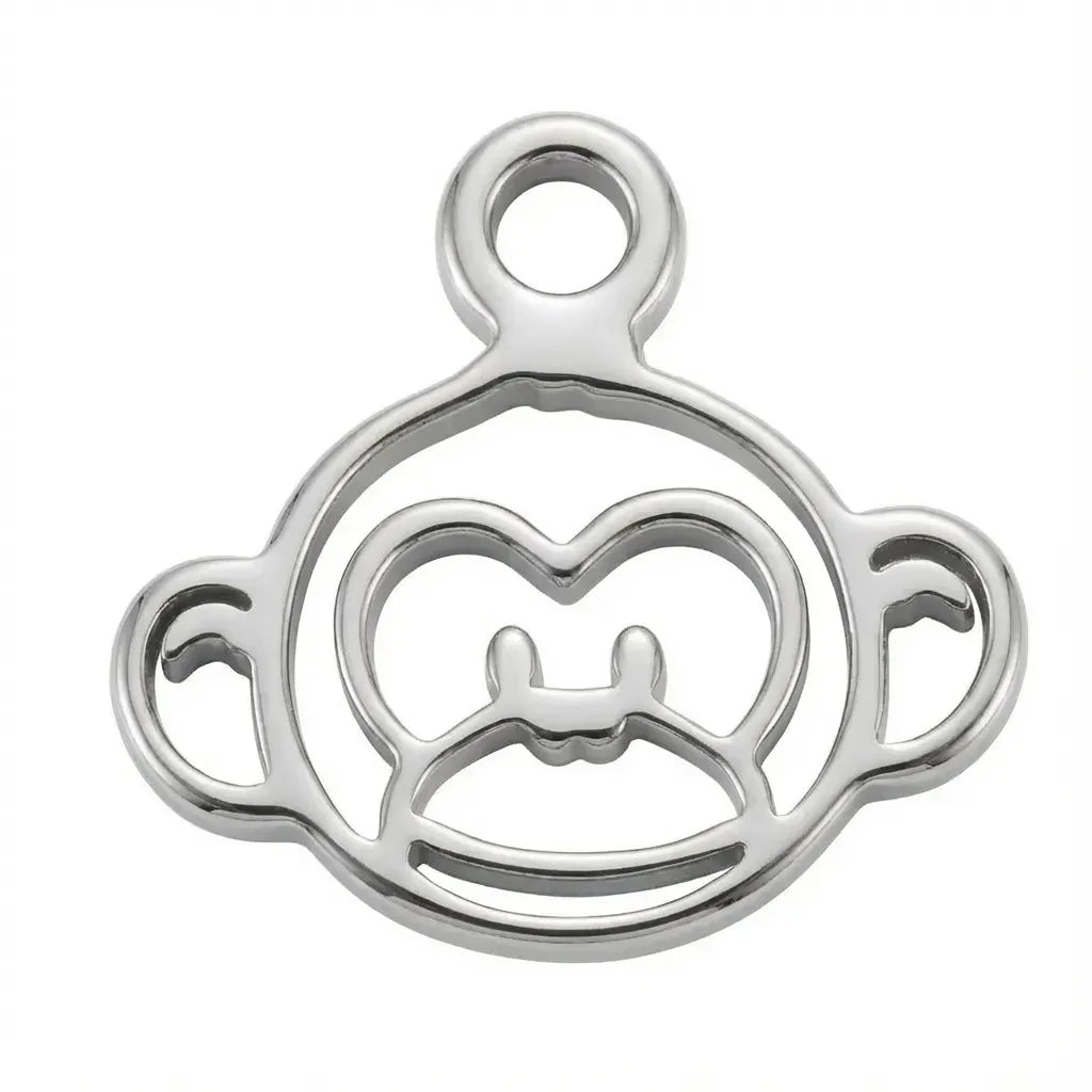 Amuleto de Plata con Mono para Niños