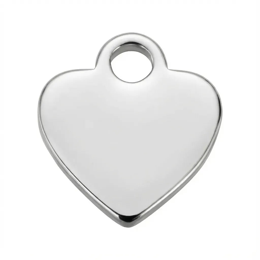 Silver Solid Heart Symbol Charm