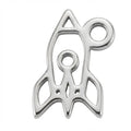 Amuleto Infantil Cohete Espacial de Plata