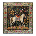 Horse & Blossom Wool Hand Knotted Area Rug