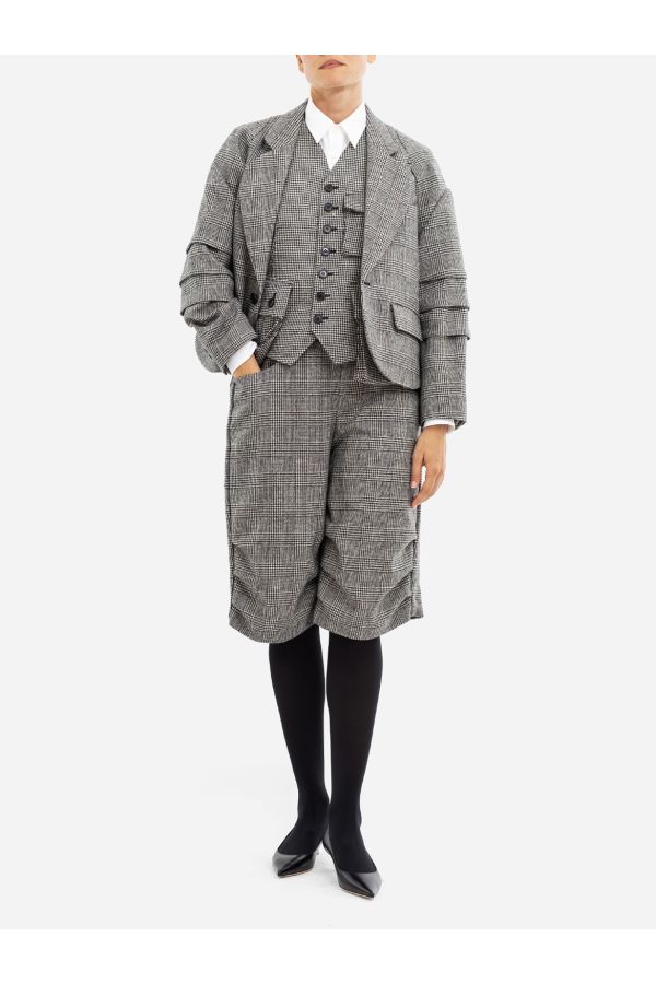 Comme des Garçons Prince of Wales Tweed Jacket — Black
