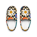 Checker Flower and Emoji Women's Indoor Slippers
