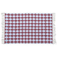 Checkers Vegetable Dyed Indian Dhurrie Reversible Cotton Rug - Red