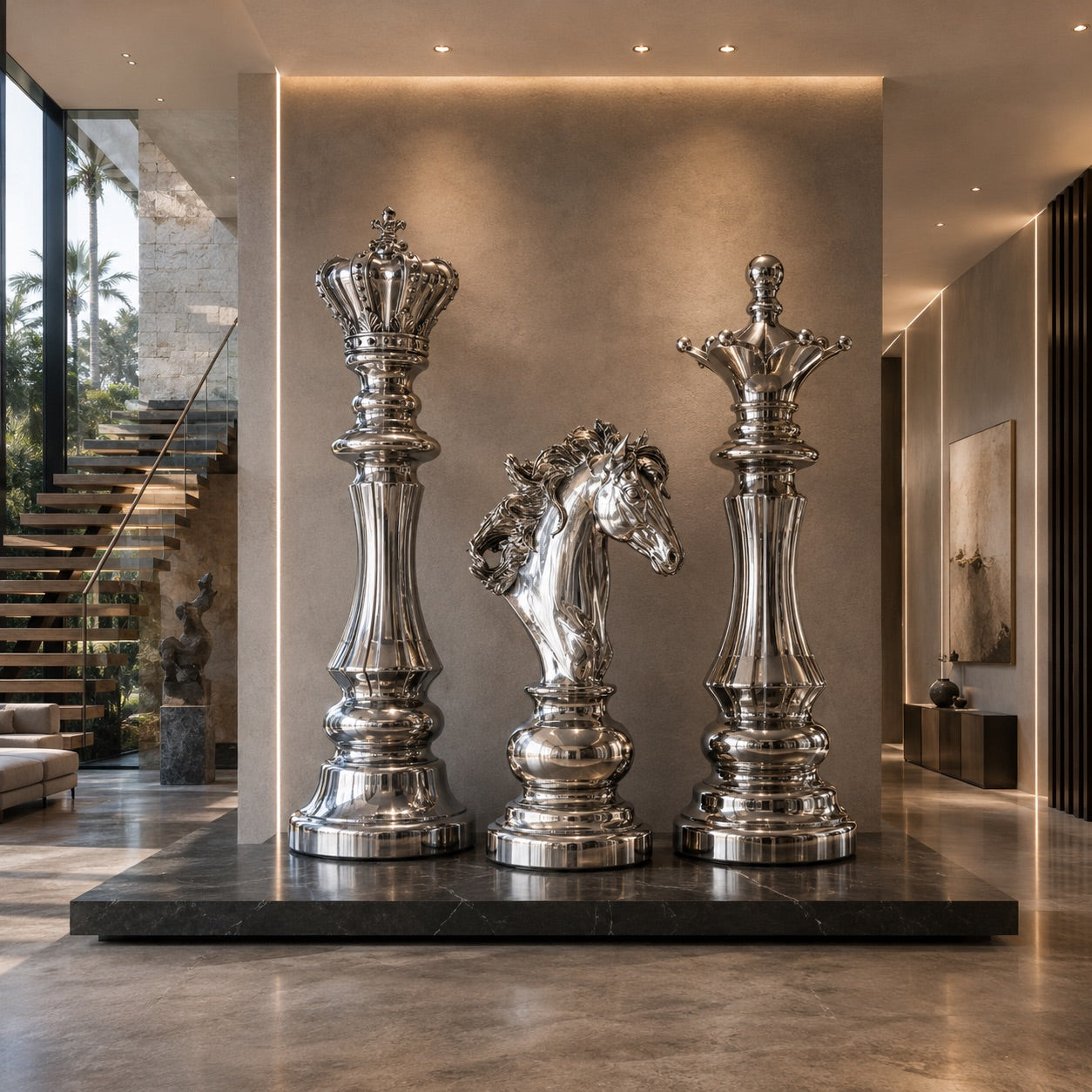 OSO Stainless Steel Sovereign Strategy Collection - Height: 19.6 inch (50 cm) / Silver 3 Piece Collection