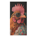 Chic Renaissance Chicken in Couture with Sunglasses Bath Towel