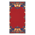 Chinoiserie Floral Border Red and Blue Bath Towel