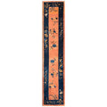 Chinoiserie Peachy Floral Wool Hand Knotted Area Rug Runner