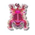 Chinoiserie Tibetan Tiger Hand Tufted Wool Rug - Pink