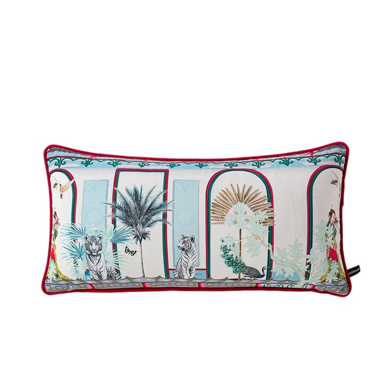 Chinoiserie White Tiger Imperial Pillow Cover
