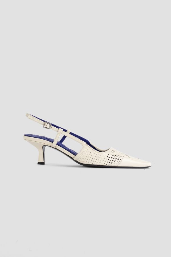 Burberry LF Chisel Sling-Back 50 Slingback Heel — Beige