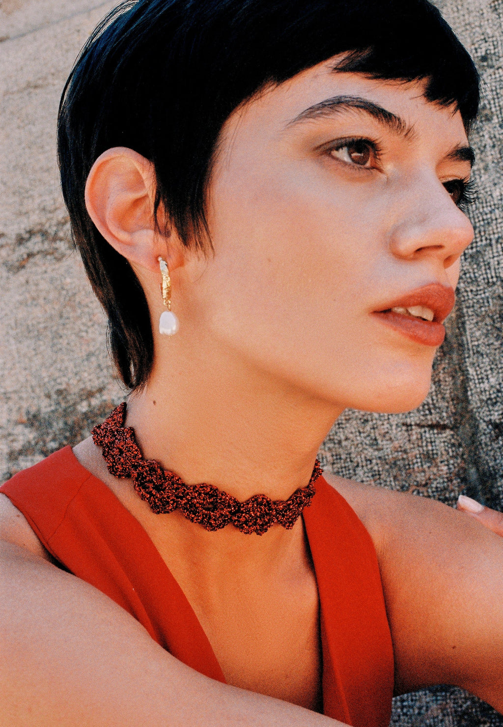 Choker Clover Gertrudis Rojo