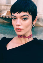 Choker Flower Binibeca Fucsia