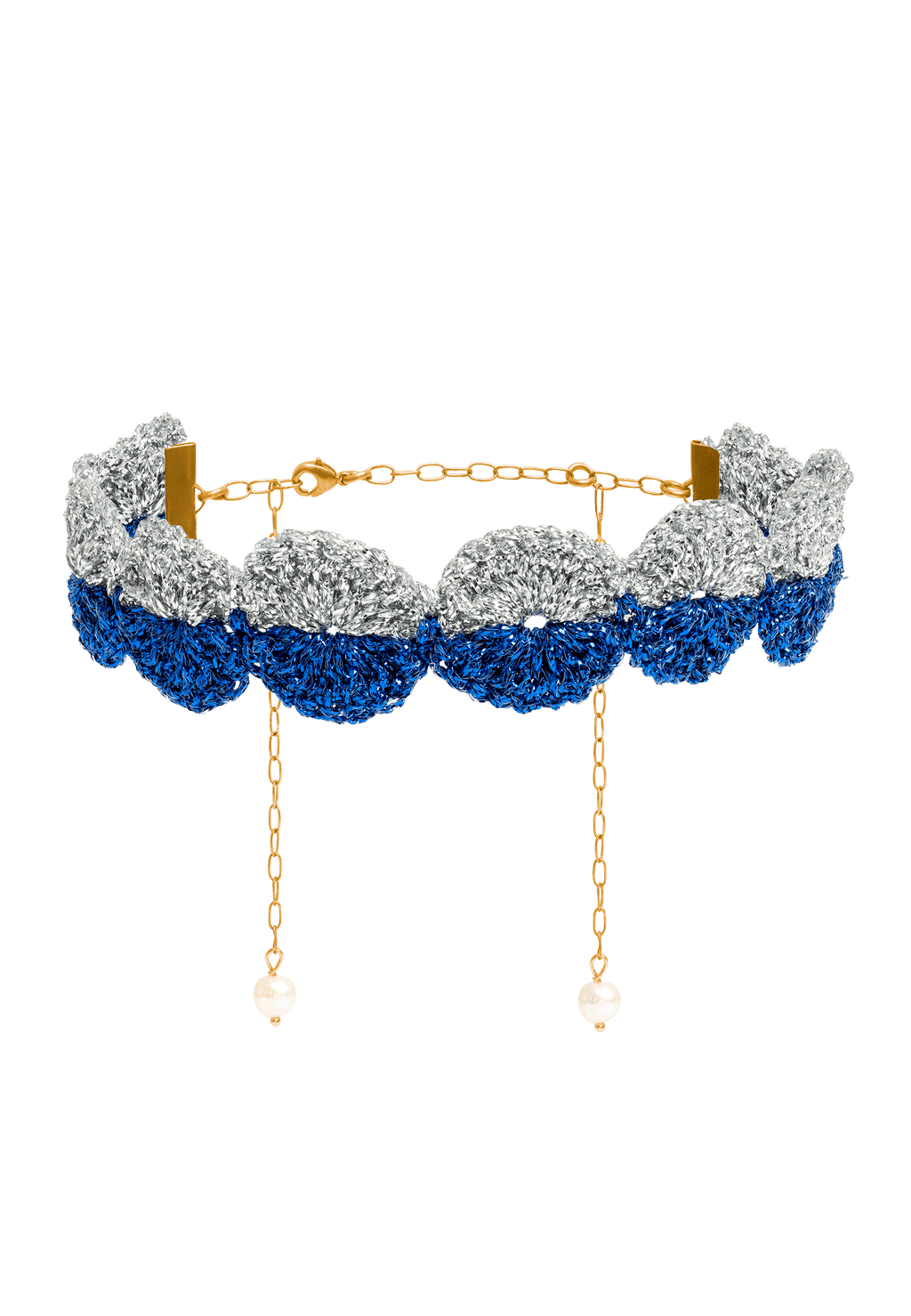Choker Ball Savina Azul y Plata