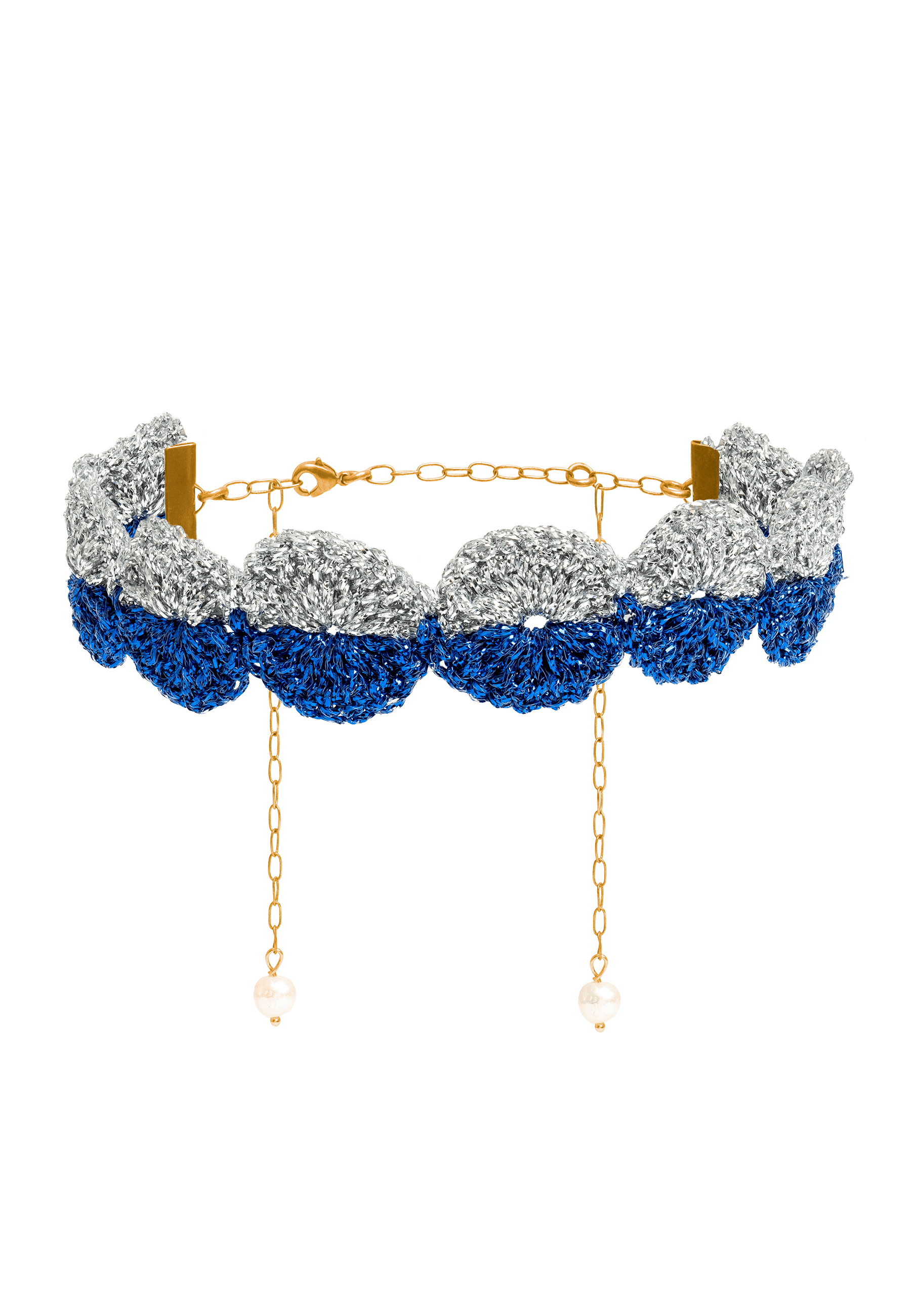 Choker Ball Savina Azul y Plata