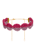 Choker Ball Savina Malva y Fucsia