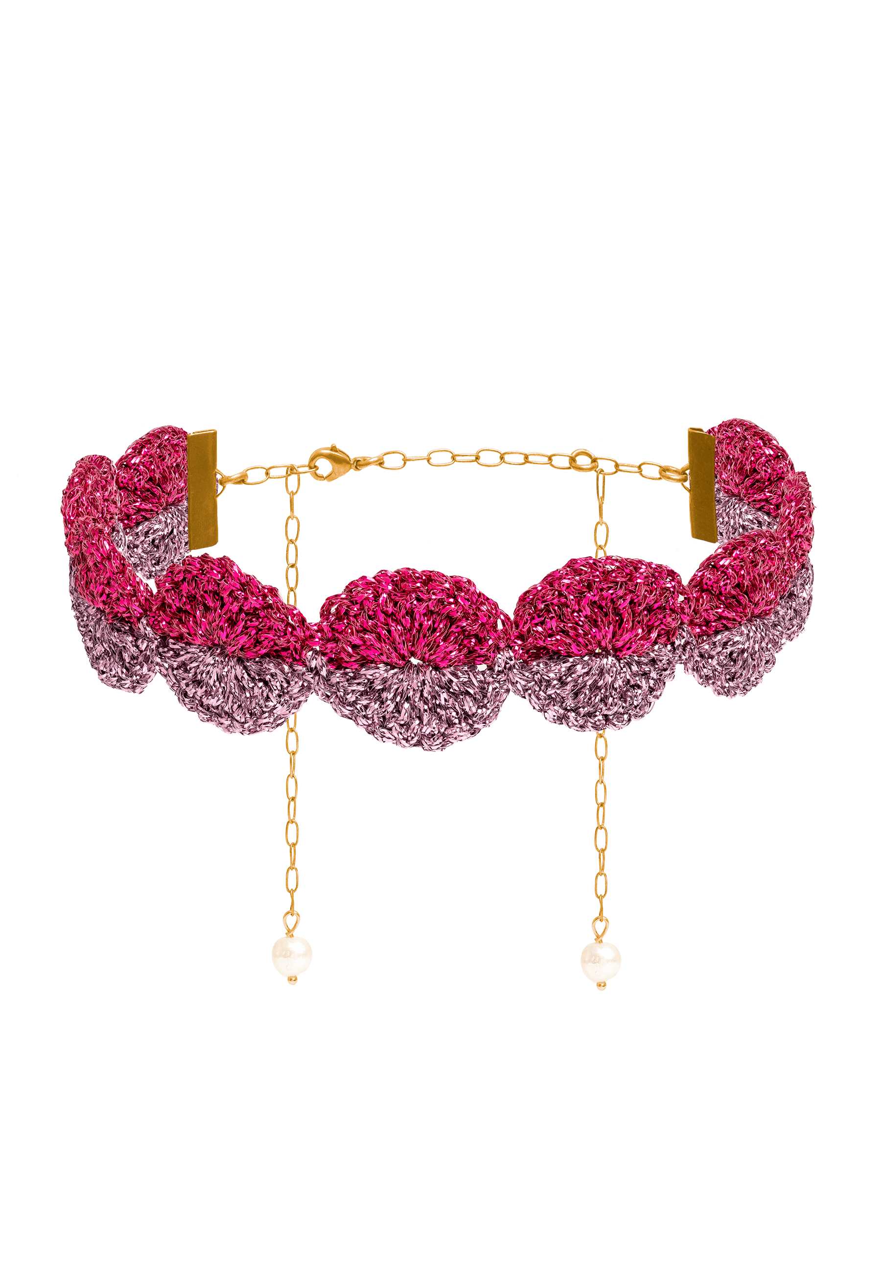 Choker Ball Savina Malva y Fucsia
