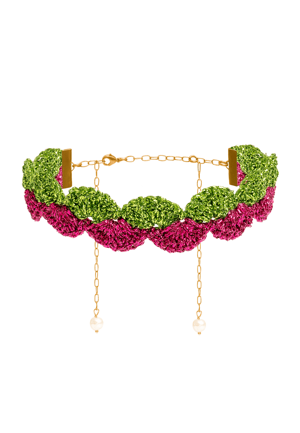 Choker Vibrant Deyá Verde y Fucsia