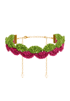 Choker Vibrant Deyá Verde y Fucsia